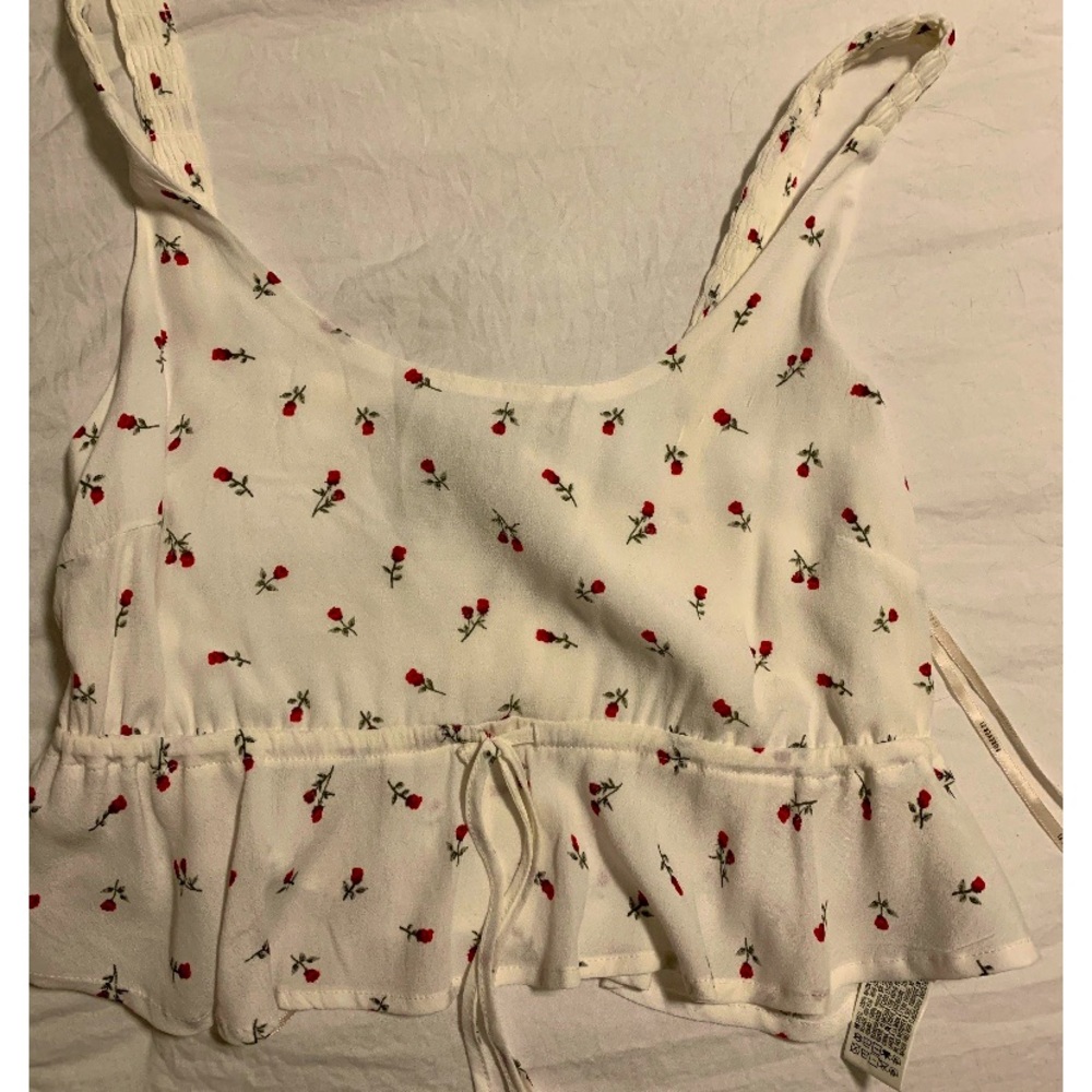 A flowered crop top